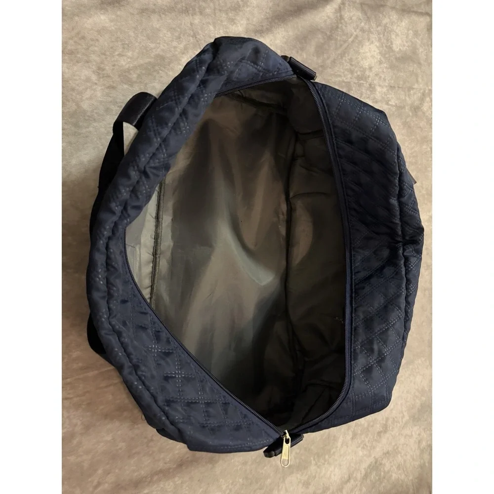 ZUOMANNI Navy Blue Quilted Nylon Duffle Bag 33